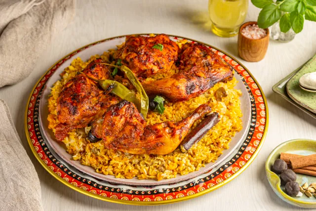 وجبة مندي جاجة و نص مشوي